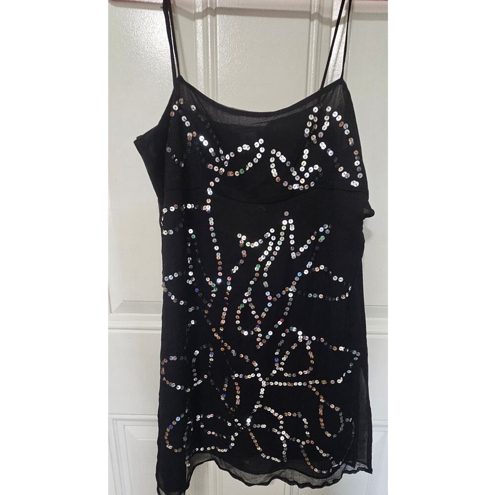 Malcolm & Co Sequin Slip Mini Dress Spaghetti Straps